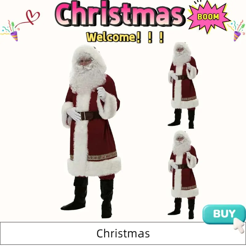 2025 عيد الميلاد سانتا كلوز زي الملابس زي عيد الميلاد رجل زي مجموعة #1