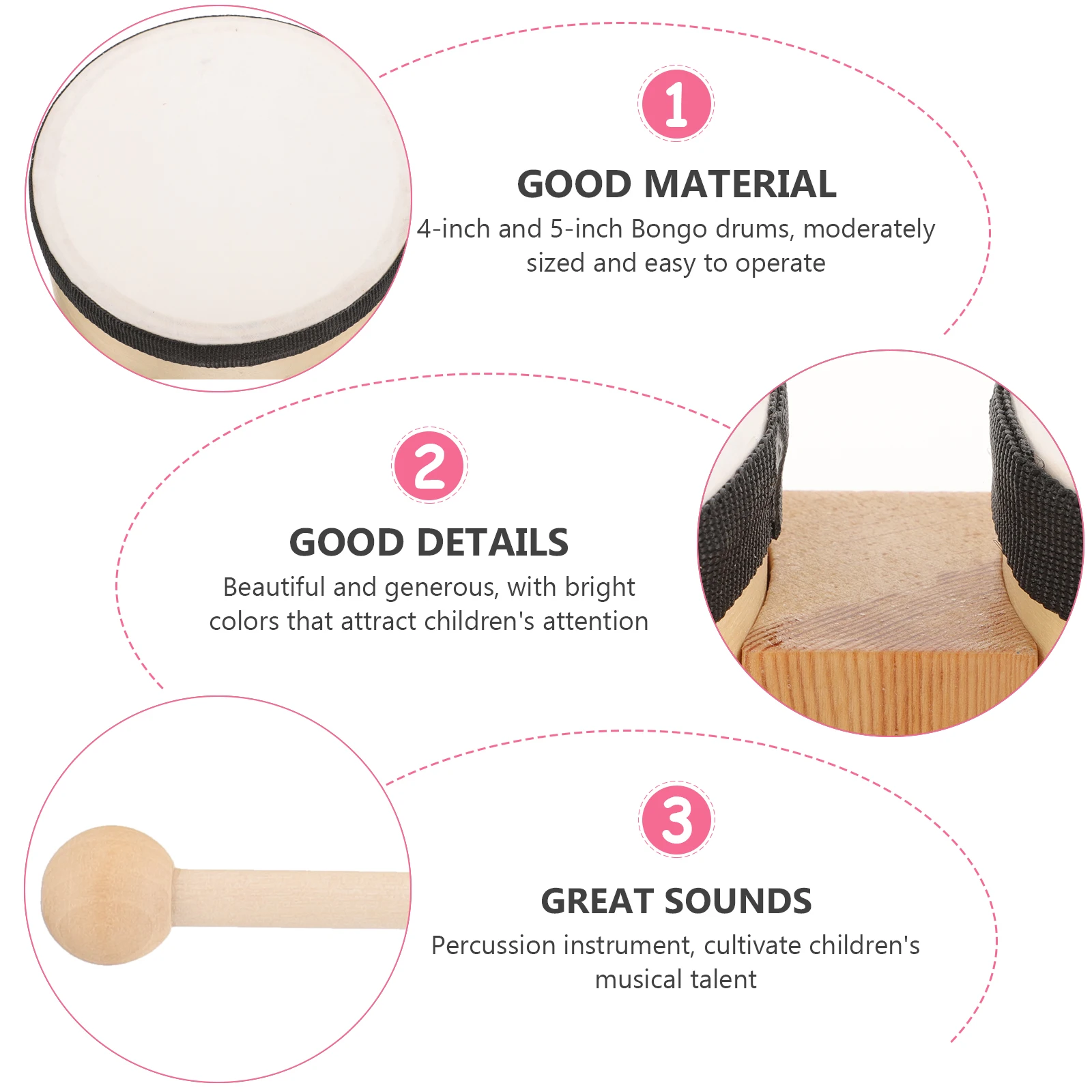 

Bongo Drum Bongos for Kids Djembe Drums Adults Handdrum Car Wooden Percussion Instruments Drums Kit Adult Handdrum for Adults