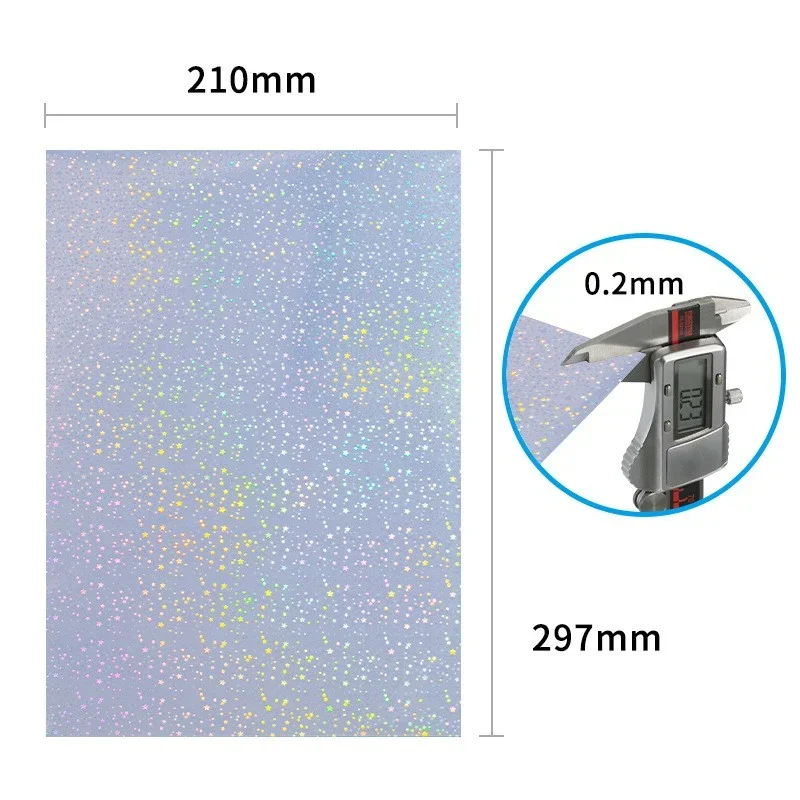 Self Adhesive Laser Film A4 Paper Sticker Glossy Transparent Cold Photo Laminating Films Sheet Holographic Film Vinyl Stickers