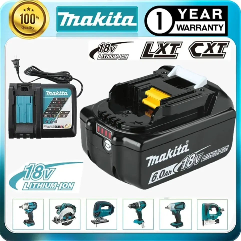 

Makita Latest Upgraded BL1860 Rechargeable Battery 18 V 6.0A Lithium for Makita 18V Battery BL1840 BL1850 BL1830 BL1860B LXT 400