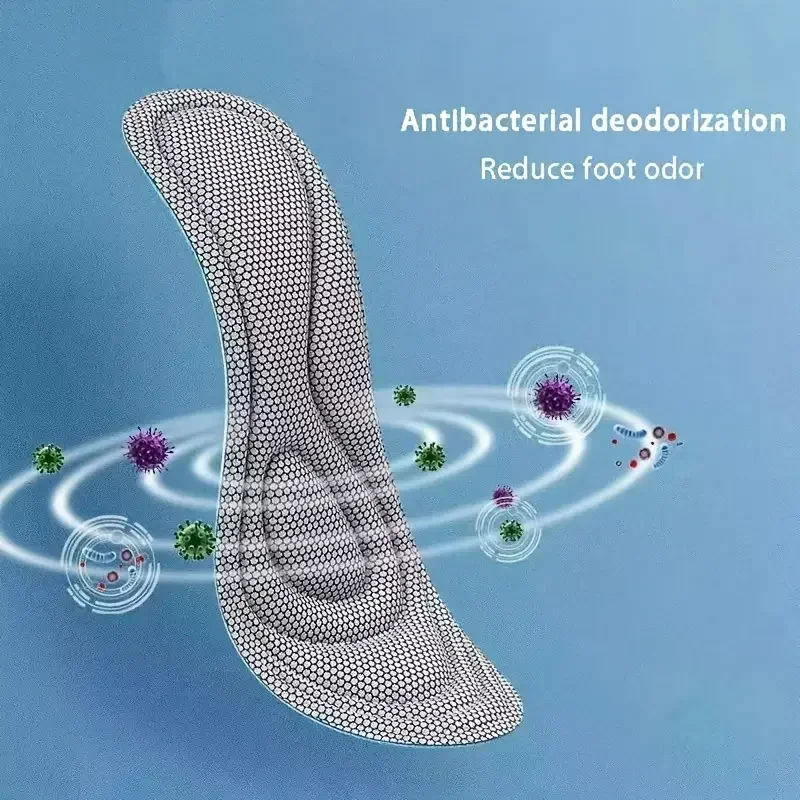 5D Massage Sports Insole Memory Foam Orthopedic Insoles Nano Antibacterial Deodorant Shoe Pads Sweat Absorption Running Pad