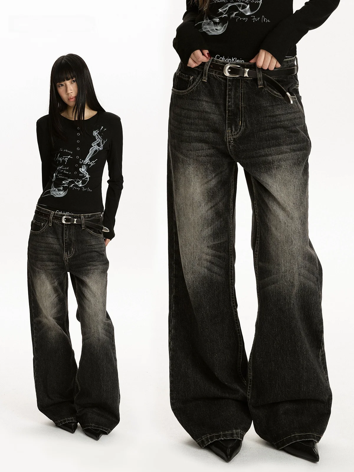 

Джинсы женские Aket American Retro, прямые, свободные, утягивающие, универсальные, из хлопкового денима, с завышенной талией