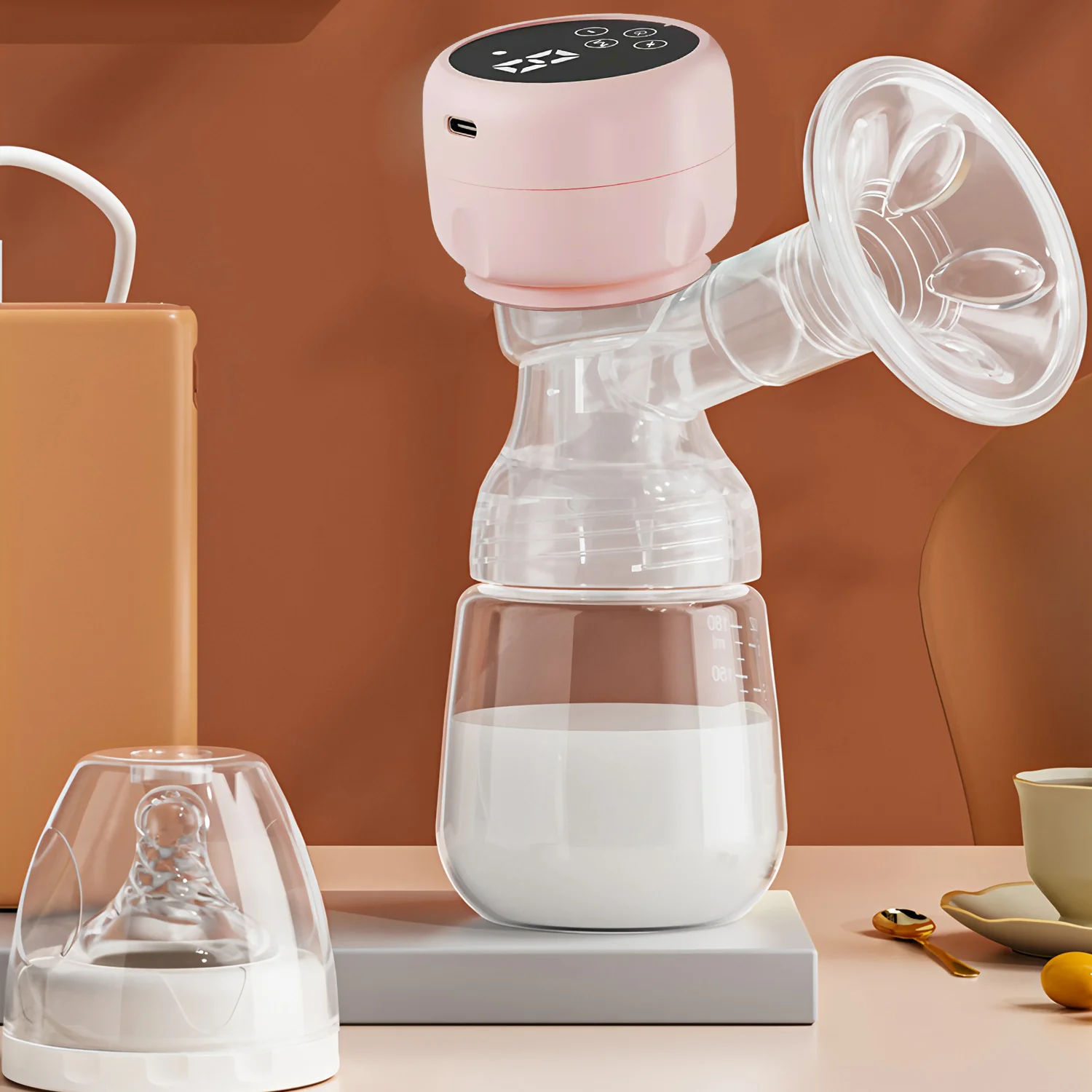 Portable Breast Pump Electric Intelligent Integrated High Suction Breast Pump Breast Milk Postpartum Fortable Painless Silent