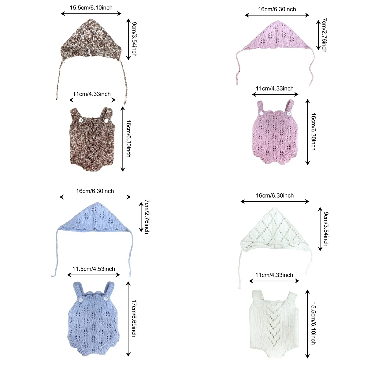 Multi colored sweater set suitable for 10-12 inch silicone dolls, doll clothing accessories, 7 Colors Cutest Sweater Outfits