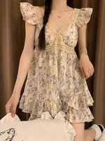 Sweet Princess Style Women's Lace Nightgown Set with Chest Pad V-Neck Short Pants Cotton Summer Sleepwear Casual Home Clothes - Image 3