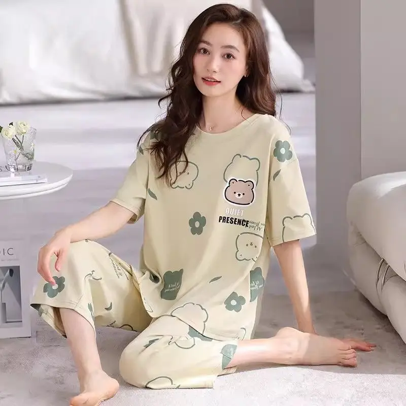 مشروط المرأة منامة السراويل النساء بيجامة مجموعة بيجامة المتسكعون ملابس خاصة المنزل دعوى ثوب النوم لطيف قمصان النوم ملابس داخلية للنوم