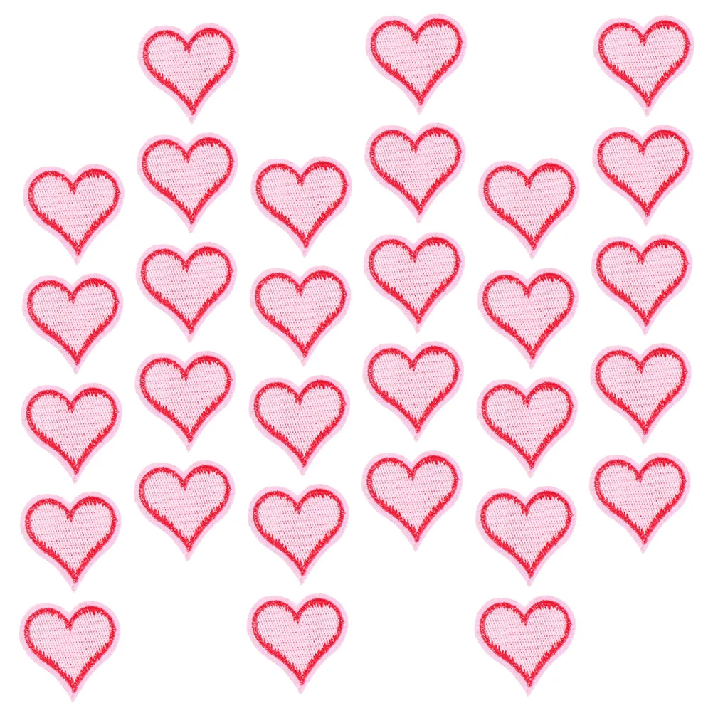 

30pcs Heart Embroidered Appliques Delicate Cloth Patches Sewing Garment Accessories Craft Bright Colored Repair Jeans Jackets