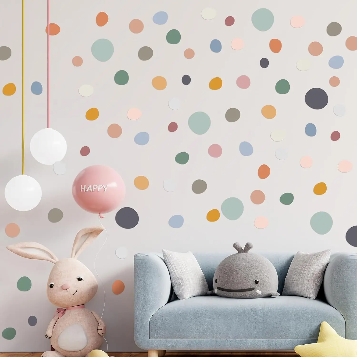 15 Folhas 300 Peças Adesivos de Parede Boho com Bolinhas Irregulares, Decoração Terrazzo para Quarto e Sala de Jogos, Adesivos de Vinil Modernos Removíveis em Cores Vibrantes