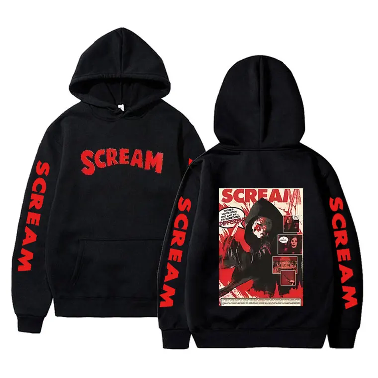 

Horror Movie Scream Merch Hoodie Billy Loomis Graphic Sweatshirt Men Women Fashion Oversized Hoodies Man Casual Vintage Pullover