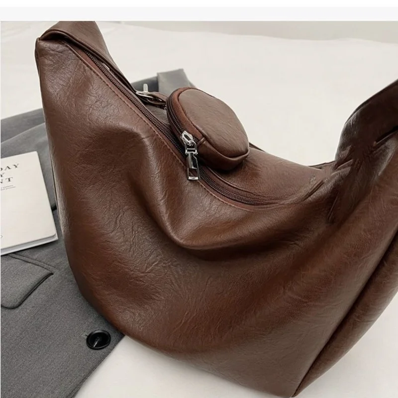 Large Capacity 2024 High Beauty Women's Versatile New Fashion Design Single Shoulder Bag Cross Body Dumpling Bag