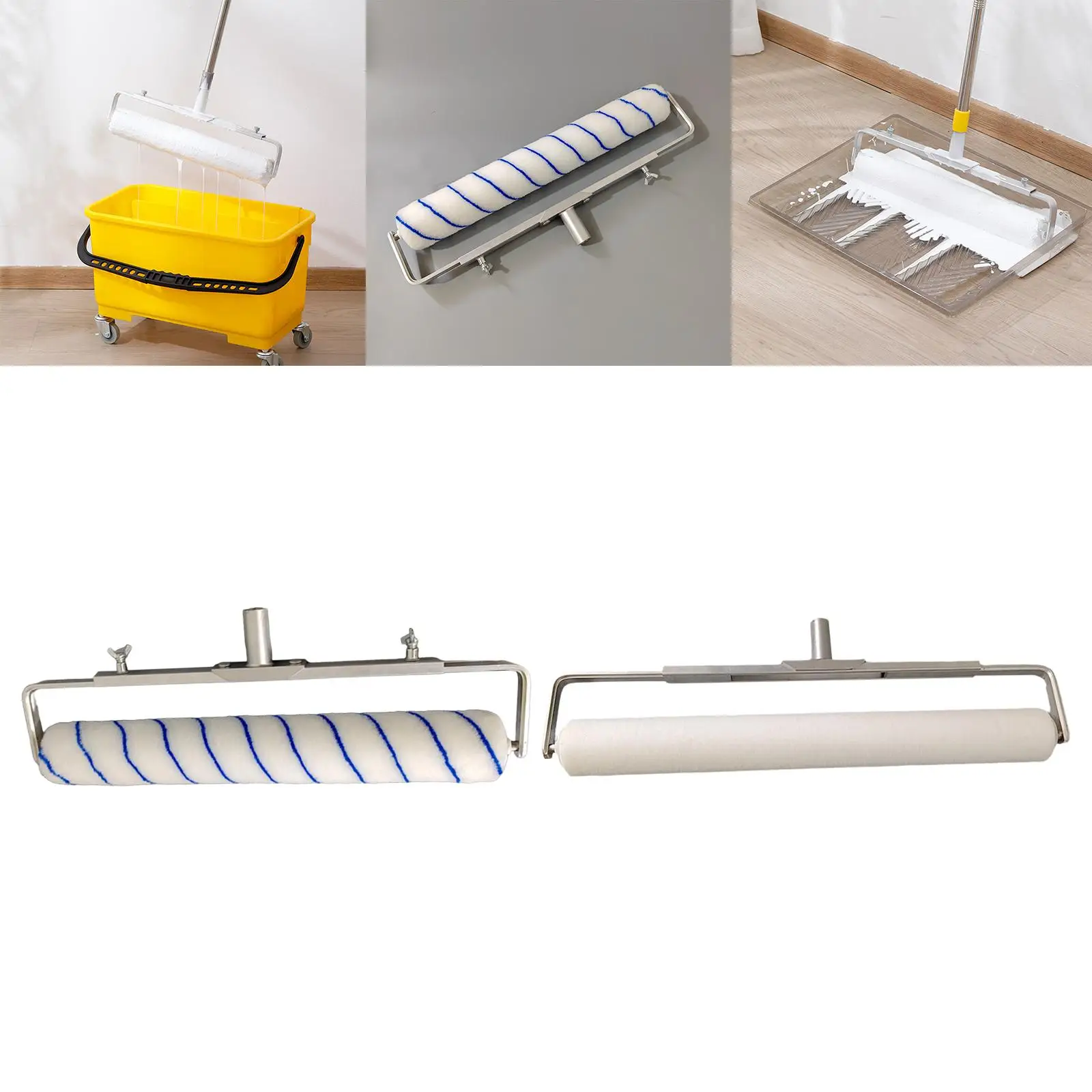Microfiber Paint Roller Kit with Extendable Frame Roller Cover Replacement for Home Room and Concrete Surfaces