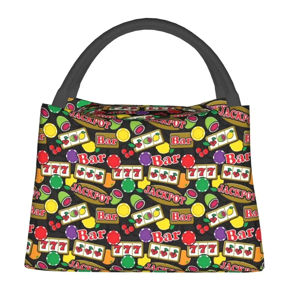 Lunch Bags Casino Jackpot Lucky Slot Machine Fruit Slots Thermal Cooler Bags Portable Picnic Work Oxford Lunch Box Handbags