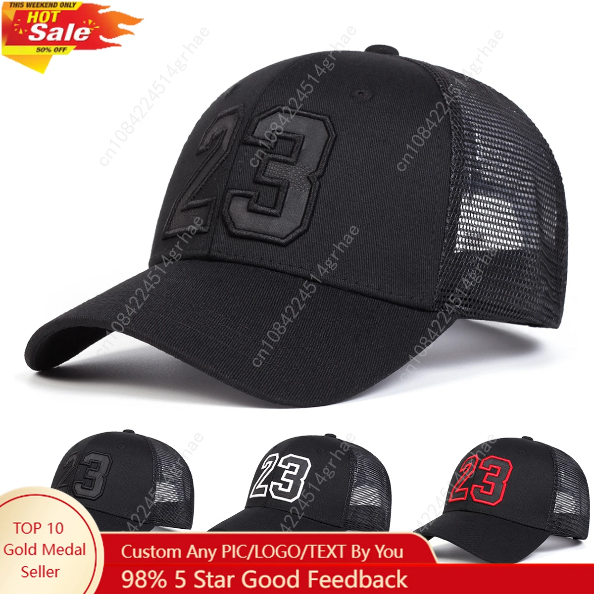 

Unisex 23 Embroidery Baseball Net Caps Hip Hop Cap Spring Summer Outdoor Adjustable Casual Hats Sunscreen Hat ﻿