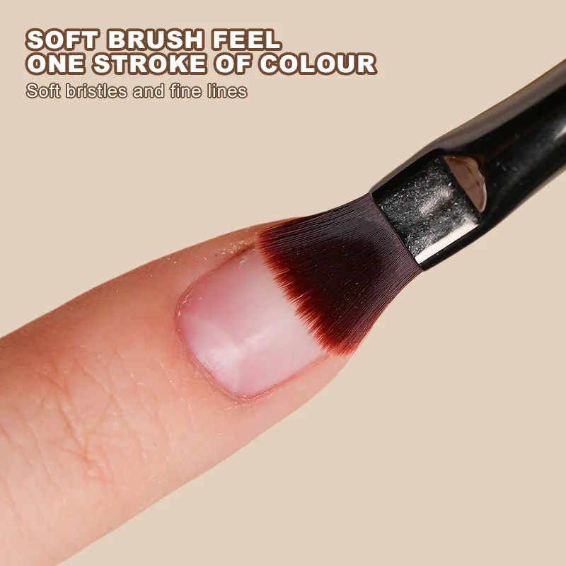 Brosse à ongles double extrémité, manche en bois de santal Kolinsky, revêtement et constructeur de Gel UV, outil de manucure professionnel pour la conception acrylique