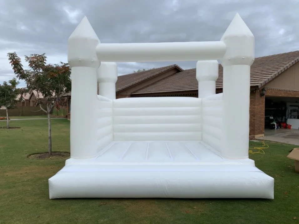 Outdoor Inflatable White Bounce House 3m*3m Wedding Bouncy Castle White With Fan Inflatable Trampoline Bouncer House For Kids