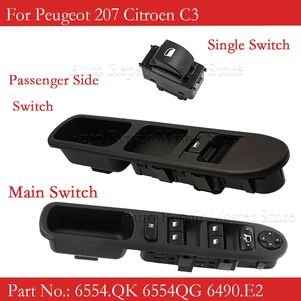 6554.QG 6490.E2 6554.QK For Peugeot 207 Citroen Electric Window Lift Switch Control Button Window Switch 96642444XT