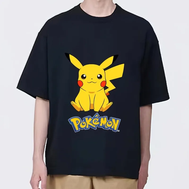 MINISO Pokemon P-Pikachu Cute T Shirt uomo coppia combinazione vestiti manica corta colletto moda donna cotone