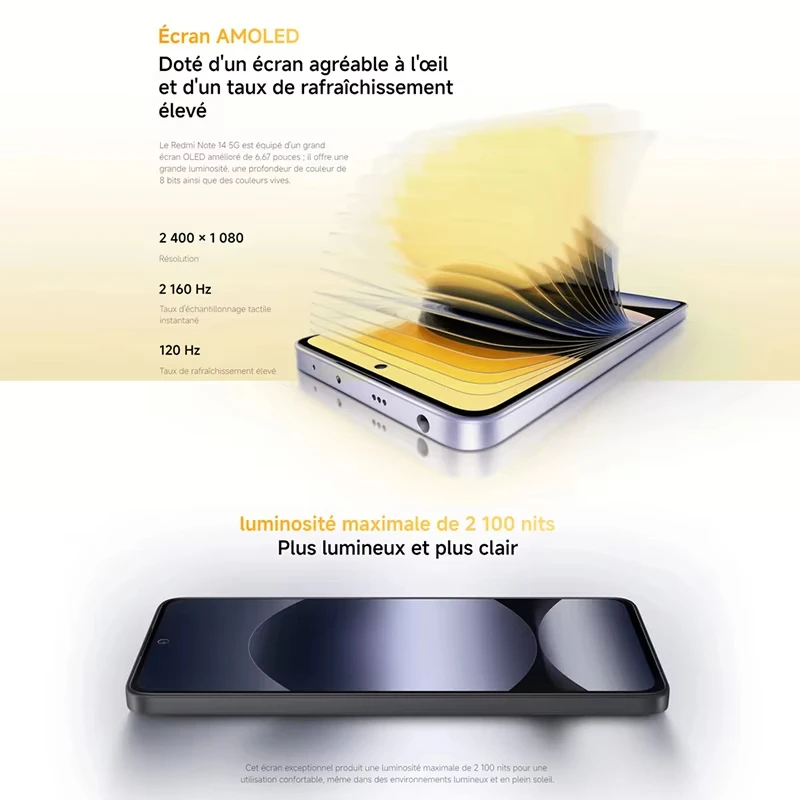 هاتف ذكي Redmi Note 14 5G الإصدار العالمي NFC MediaTek Dimensity 7025-Ultra 108MP كاميرا 5110mAh بطارية 120 هرتز #6