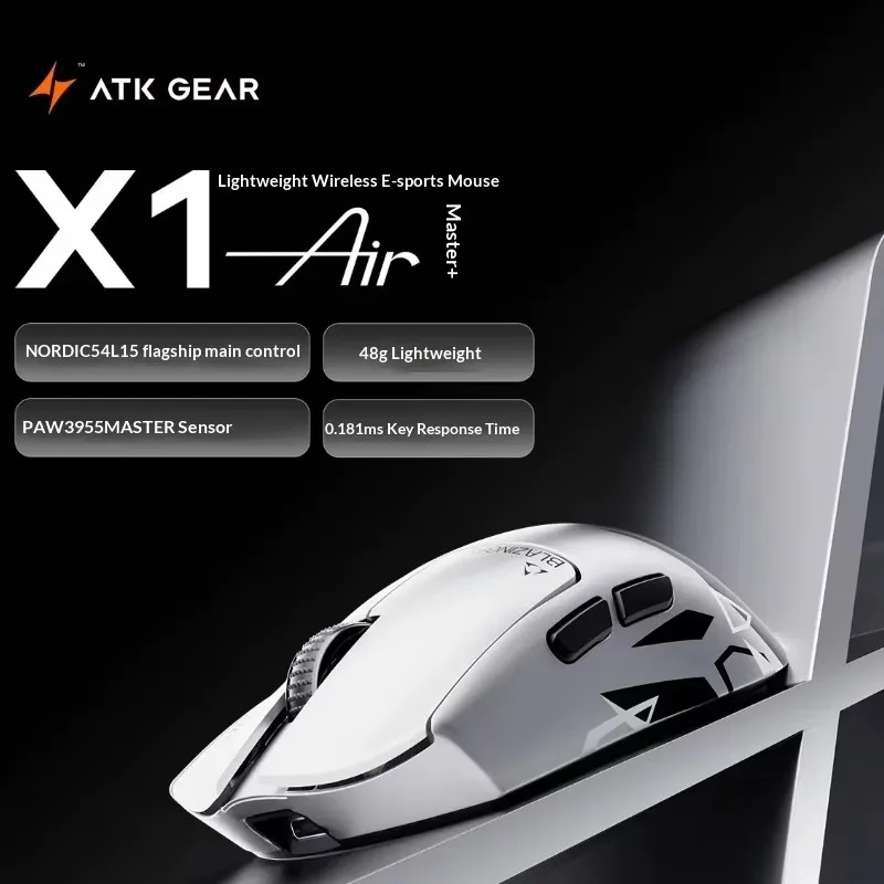 ATK X1 Air Master Edition Plus Wireless Mouse PAW3955 NORDIC 54L15 Dual 8K 48g 0.181ms FPS Esports Gamer PC Gaming Mouse