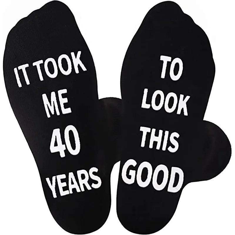 Funny 40th 50th men socks Forty Fifty and Fabulous 40 50 Years Old happy birthday party decoration dad husband Gift Photo props