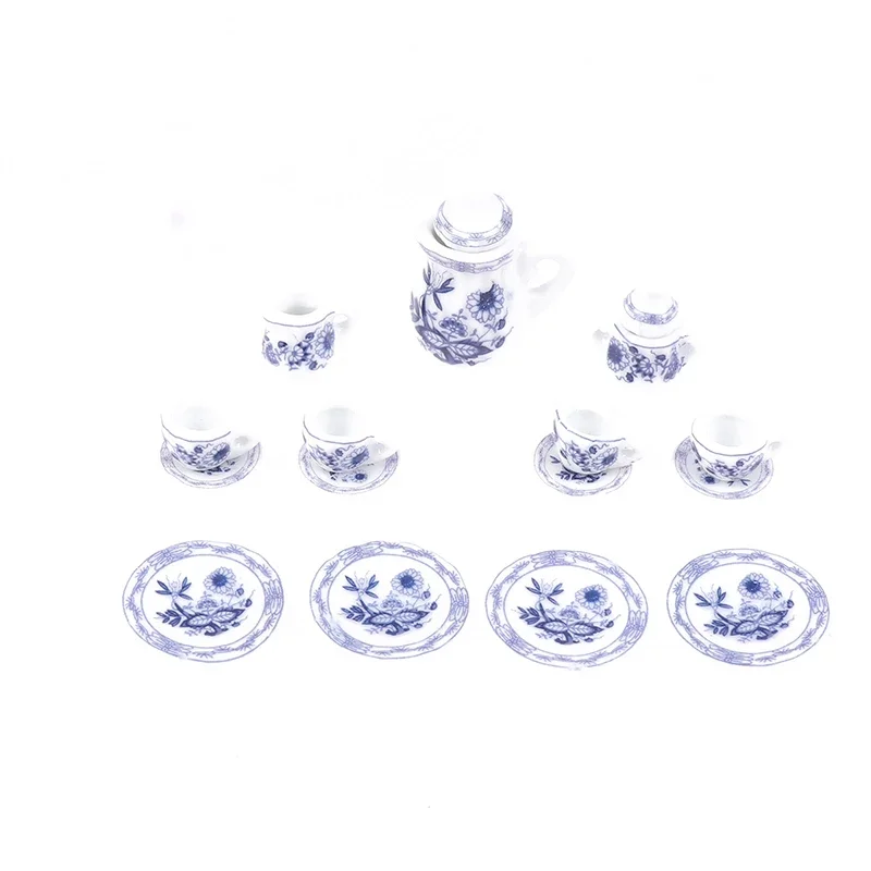 1 Set 1:12 Casa delle bambole in miniatura Porcellana Tazza da tè in ceramica Set Stoviglie Cucina Casa delle bambole Teiera Giocattoli fai da te