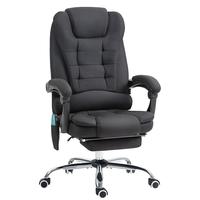 Ergonomic Massage Office Chair Recliner with Heat Footrest Lumbar Support Adjustable Height Computer Desk Chair Black