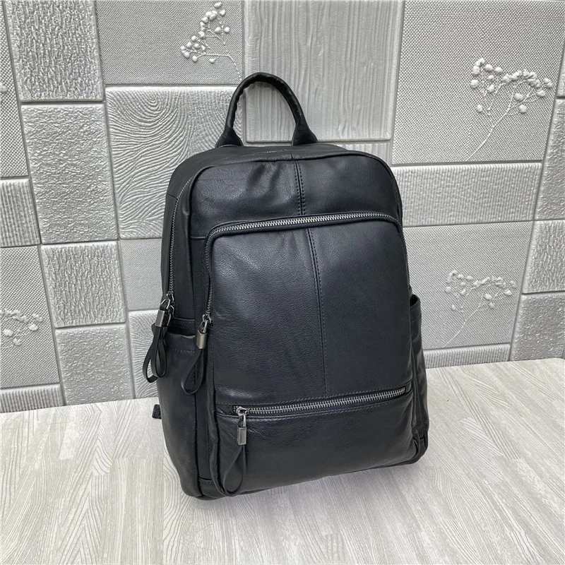 Leren dubbele schoudertas voor Busin Travel Past op 4-inch notebook Toplaag koeienhuid grote capaciteit Bapa ex