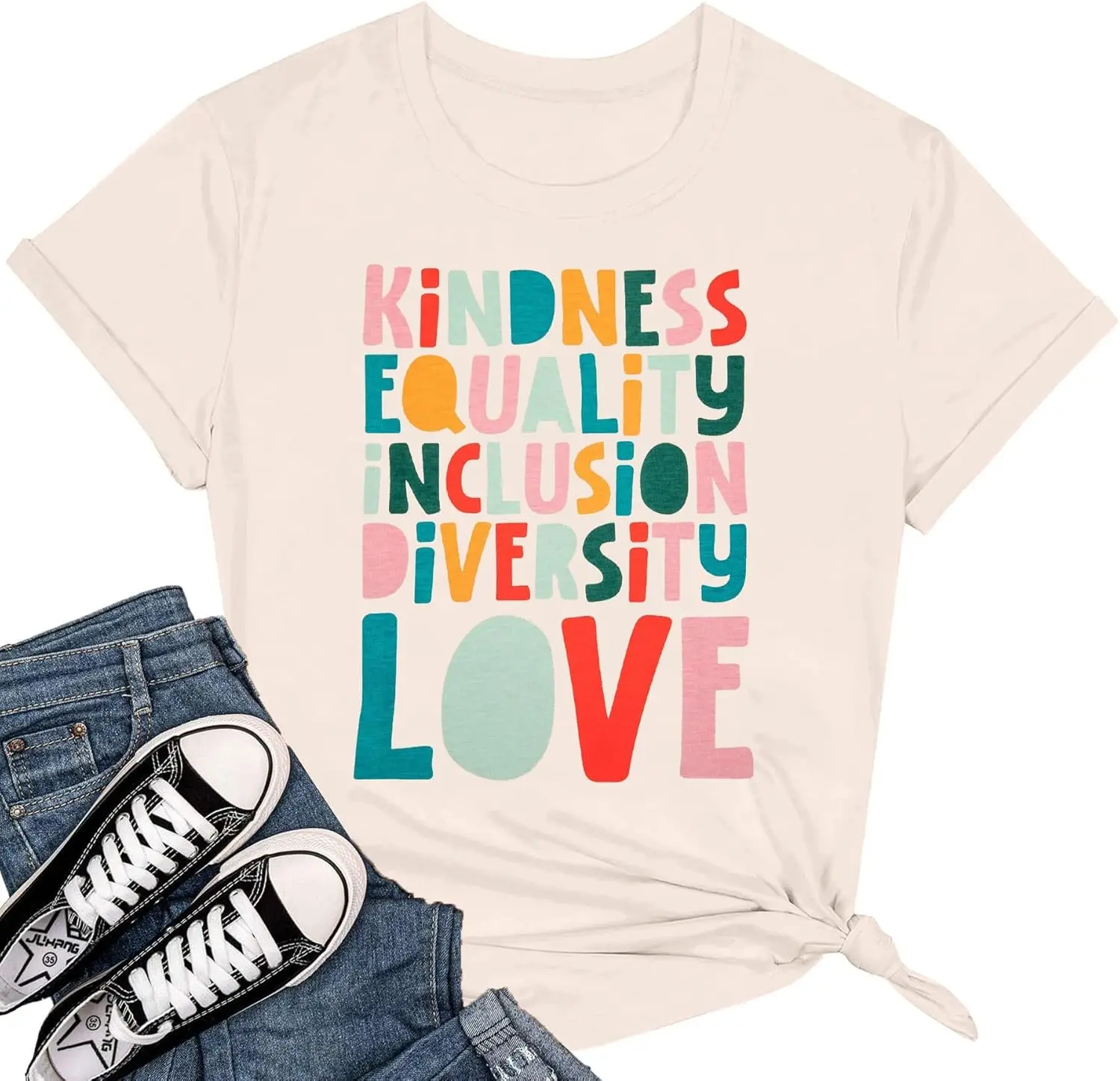 

Kindness Teacher Shirt Women Special Education Shirts Teacher Life Love T-Shirt Inspirational Letter Print Tee Top