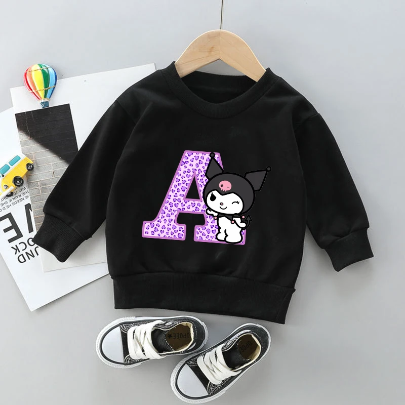 

Kuromis Children Sweatshirts Letter A B C ...Pullover Kawaii New Tops Anime Cartoons Casual Clothes Girl Boy Kid Sportswear