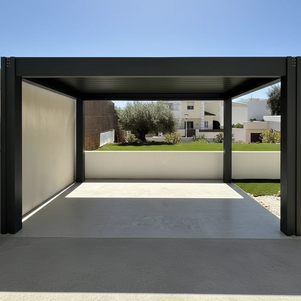 

Windproof and Environmentally Friendly Outdoor Aluminum Gazebo Protection From The Sun Modern Roller Shutter Shade Pavilion
