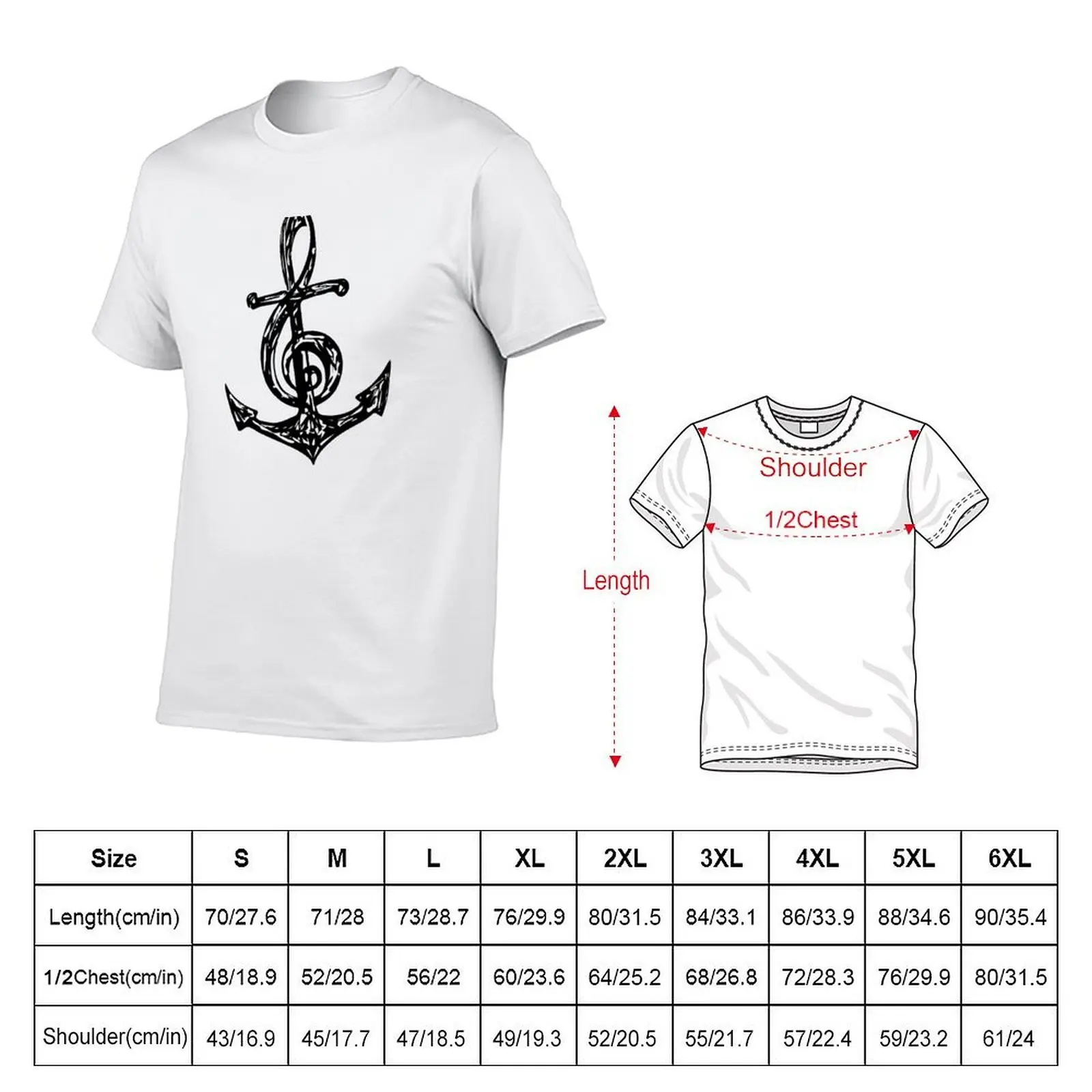Treble Clef, Anchor, Music Festival Summer Beach Party T-Shirt Clothing Funny t-shirt men graphic t shirts