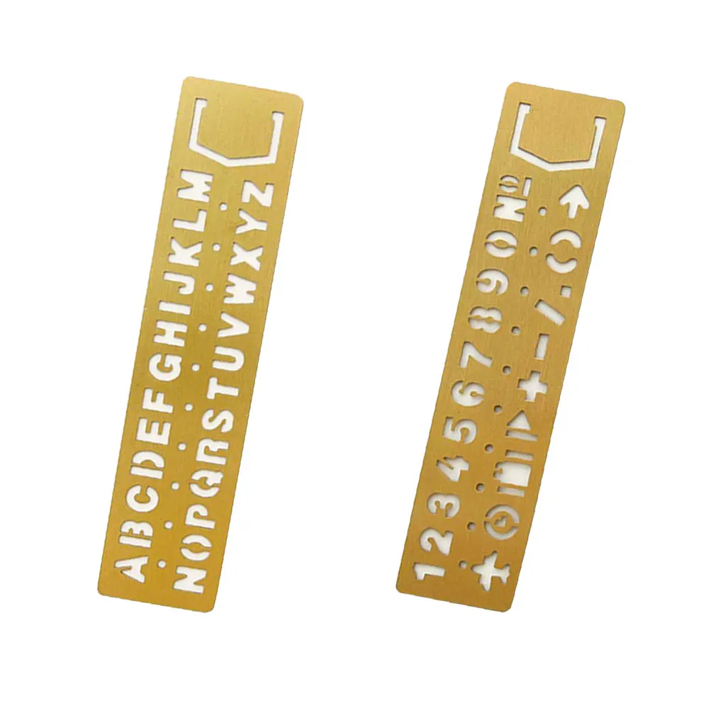 Gold Lightweight Bookmark Ruler For Creative Brass Multifunctional Stencil Letters And Numbers