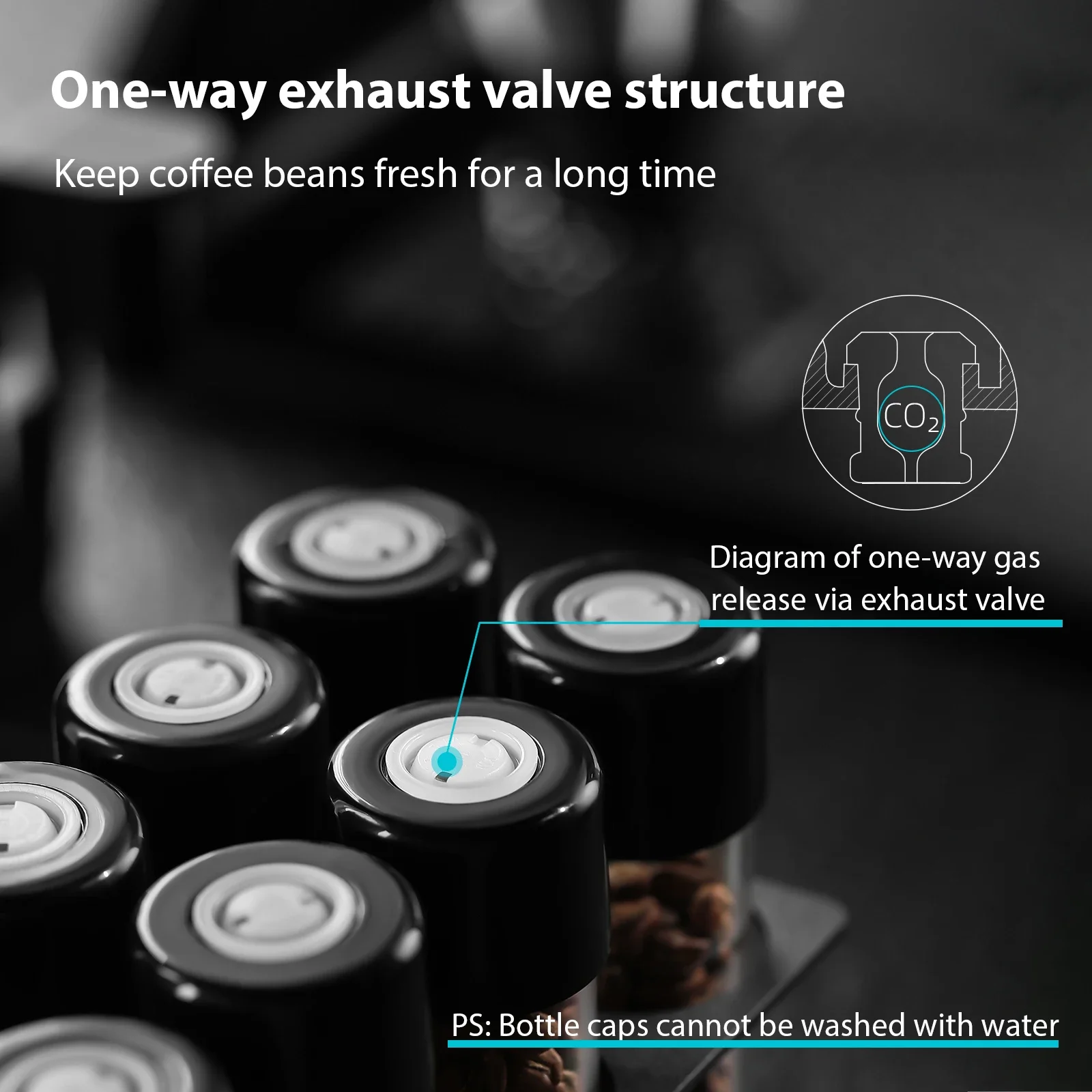 MHW-3BOMBER Single Dose Coffee Bean Storage Tubes 20-26g One-Way Exhaust Valve Spice Tea Containers with Funnel Art Rack Decor