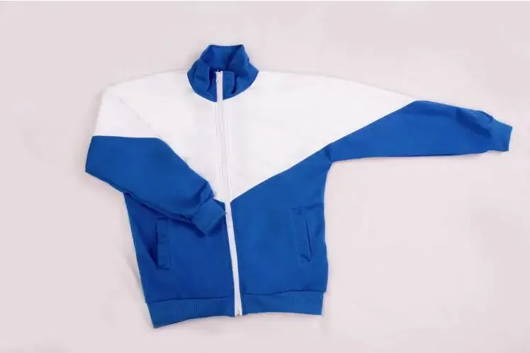 Uniforme de estudante do ensino médio chinês menino primavera terno branco azul vintage inclui jaqueta e calças