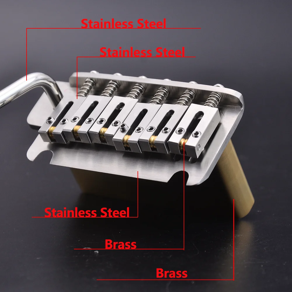 2 Point 510 Style Tremolo System Bridge with10.5mm Stainless Steel / Brass/ Titanium Alloy Saddle and Block for St/Ibz