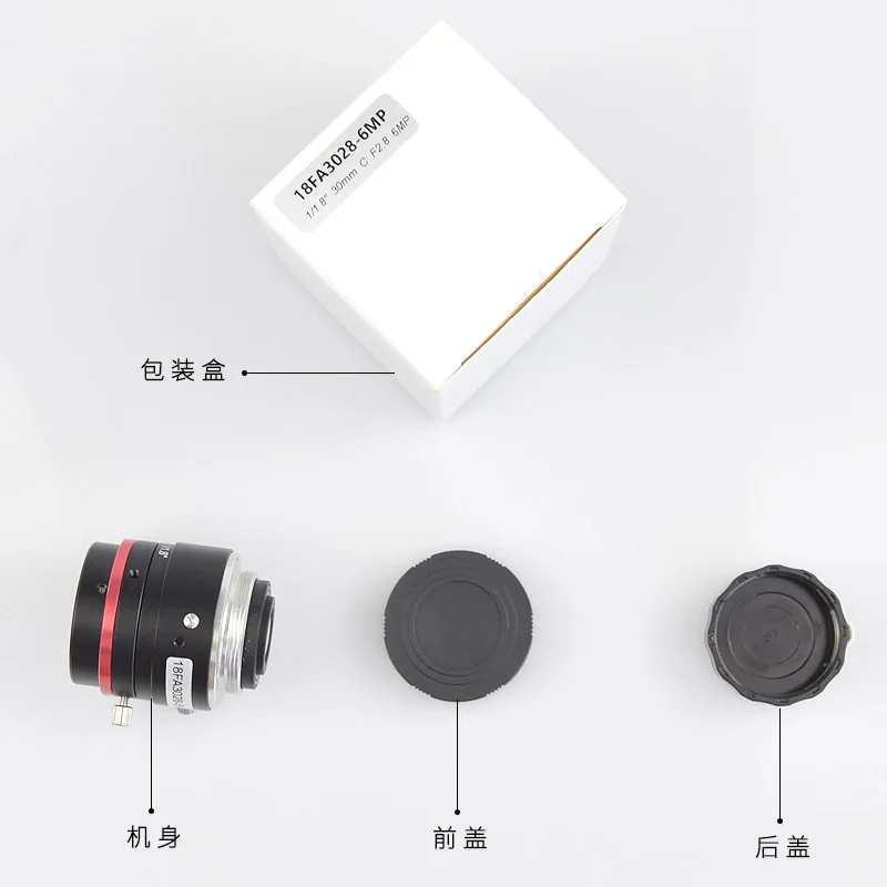 Lente de Câmera Industrial Vision, Lente de Alta Definição, Distância Focal, 6 Megapixels, 30mm, 18FA3028-6MP