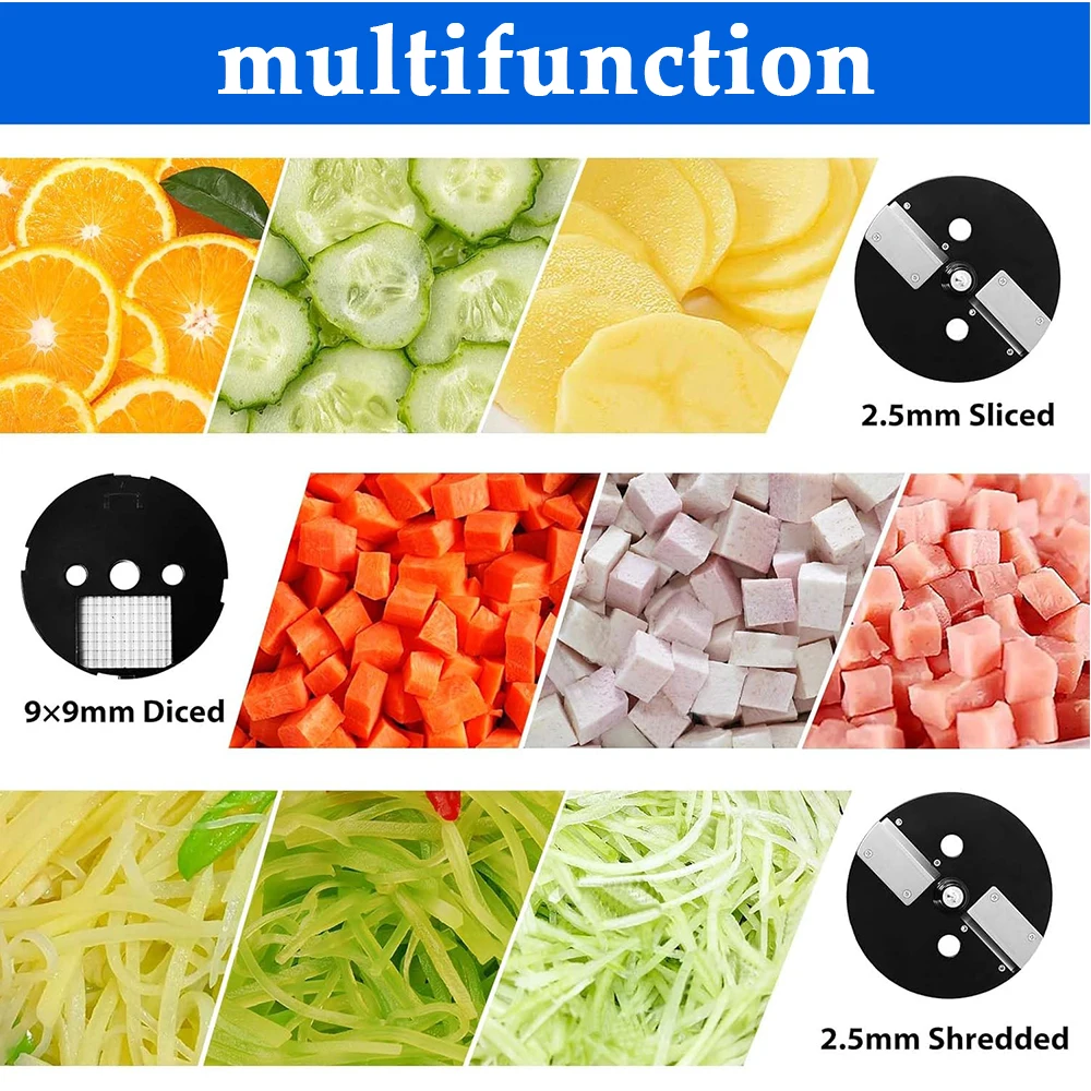 منتج أغذية كهربائي 4 in1 آلة قطع متعددة الوظائف شريحة بطاطس جزرة مقطوعة مفرمة خضروات للمطبخ