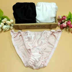 5pcs/lot Mulberry  female pure silk panties female silk bikini triangle panties pure silk pants