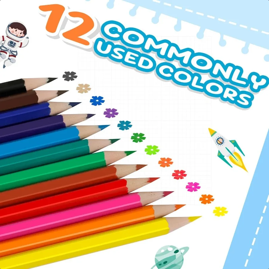 Цветные карандаши 432 шт., оптом, 12 разных цветов, 36 упаковок предварительно заточенных цветных карандашей для школьных цветных карандашей