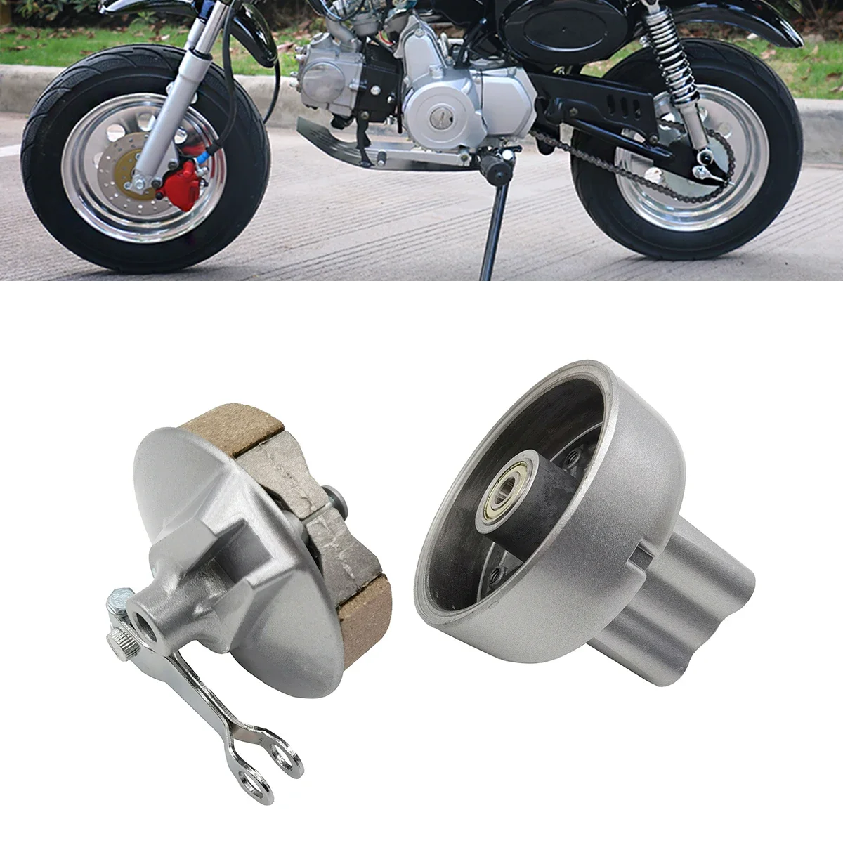 Rueda de 8 pulgadas, cubo rueda trasera y pastillas freno tambor para motocicleta HONDA Monkey Bike Z50 Z50R Z50A Z50J