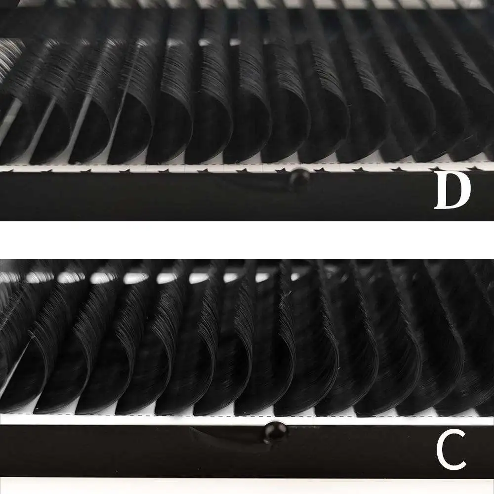 슈퍼 다크 매트 볼륨 속눈썹 트레이, 맞춤형 로고, 개별 속눈썹 실크, 속눈썹 연장, 전문 실크, 12 줄 도매