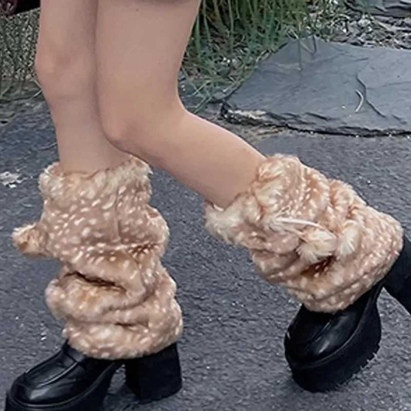 20/25/30/40 سنتيمتر هدية الكريسماس الدافئة الساق مجموعة الغزلان نمط شعر الجوارب JK كلية نمط طالب أفخم الأوسط جورب أنبوبي الخريف/الشتاء