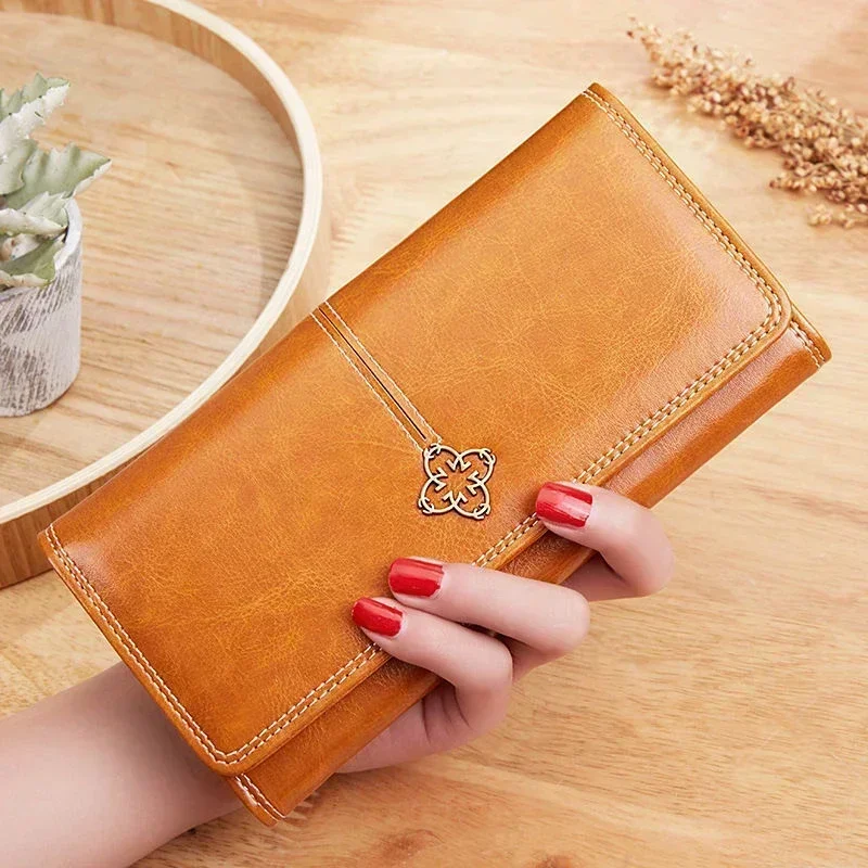 

Women's Leather Long Wallet Woman Money Wallets Fashion Women Purses Money Bags Handbags Womens Purse Cards Holder