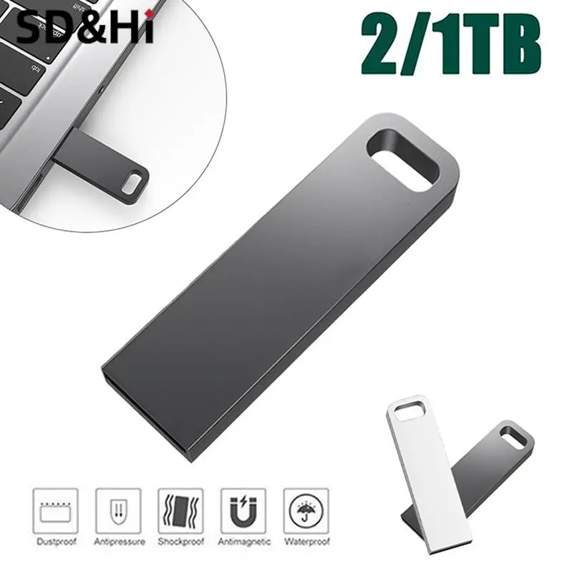 Usb 3.0 32GB-2/1TB Metal Flash Drive High-Speed Data Memory Storage Disk Key Ring Memory Stick Universal For Phone/PC