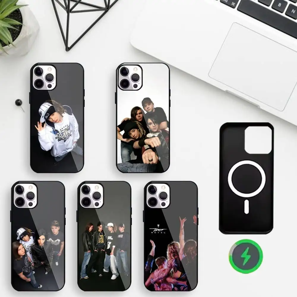 

T-Tokio H-Hotel Retro Rock Phone Case For iPhone17,16,15,14,13,12,Wireless charging protective case soft cover