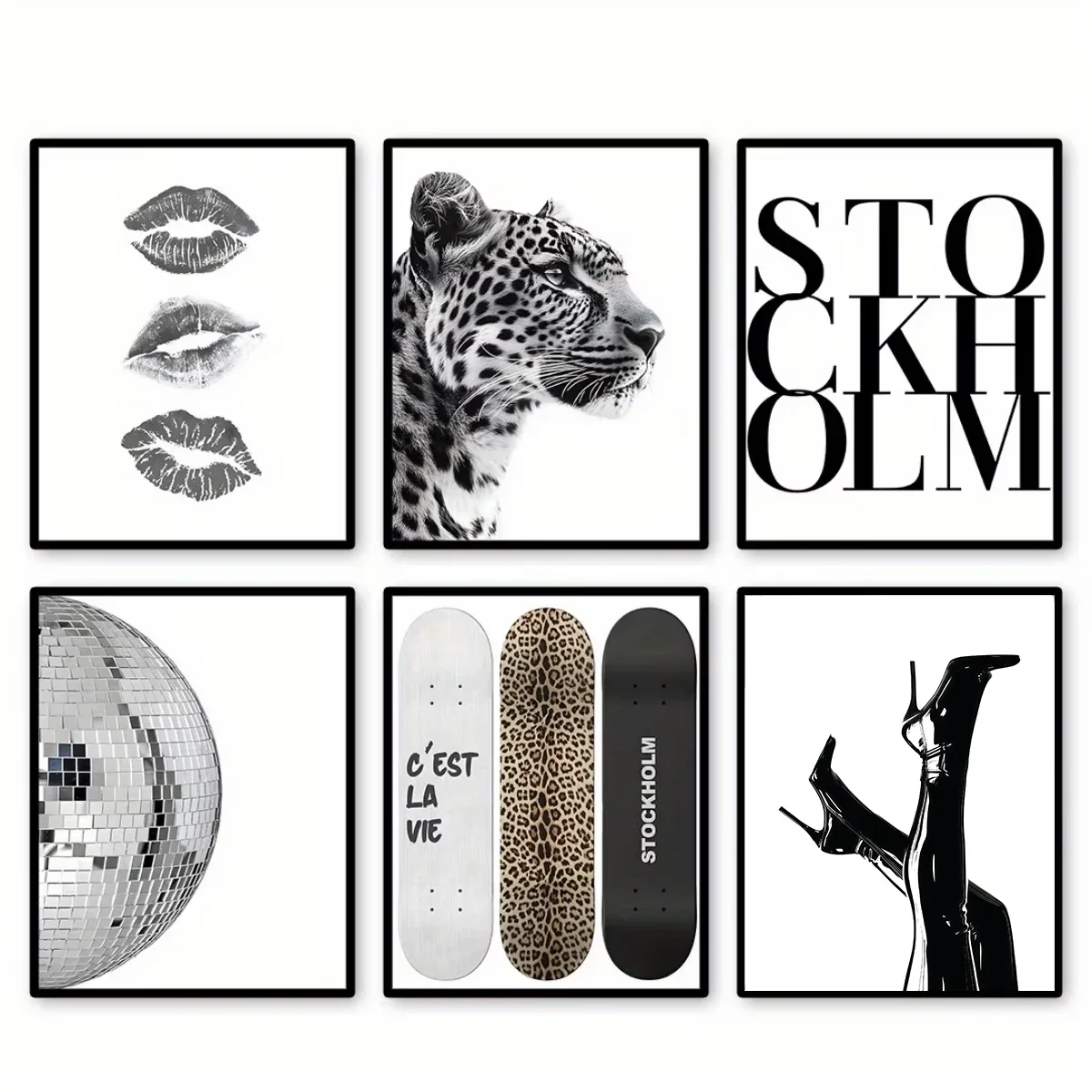 1/6pcs Retro Leopard Cheetah Abstract Canvas Print Poster Y2k Chic Modern Minimalism Art Prints Living Room Home Decor Poster