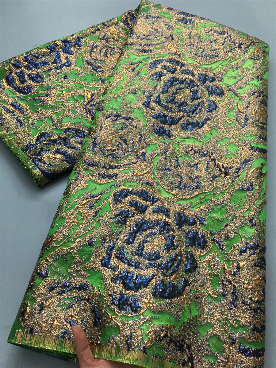 

Brocade Lace Fabric African High Quality 2025 Jacquard Lace Fabrics Nigerian Luxury for Women Dresses Lace for diy,2.5Yards 4146