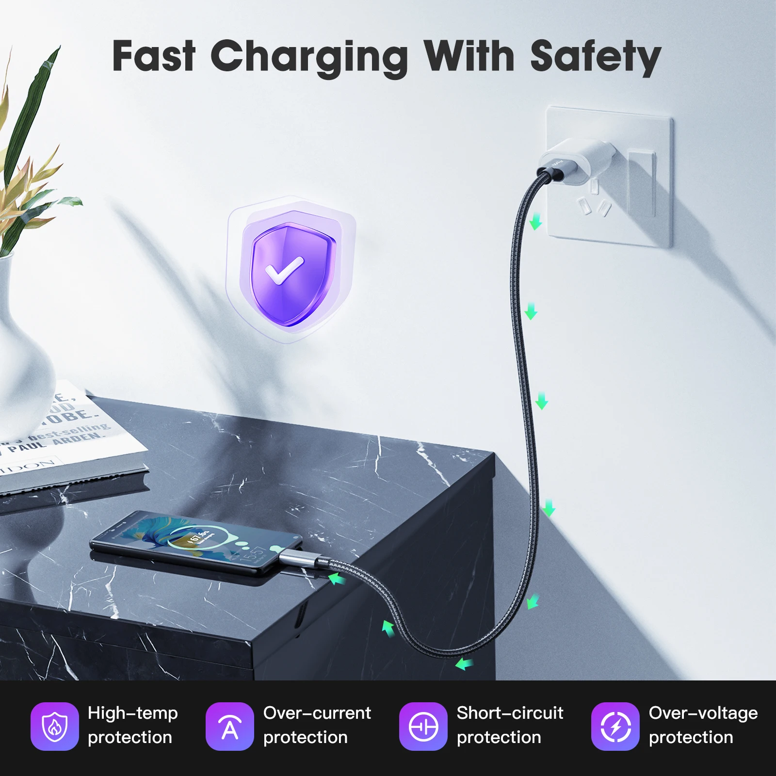 كابل بيانات USB3.2 إلى النوع C، نقل بسرعة 10 جيجابت في الثانية مناسب للقرص الصلب والهواتف المحمولة وبنك الطاقة والكمبيوتر 3A للشحن السريع