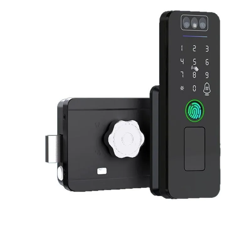 

Old-fashioned anti-theft door changed fingerprint lock facial recognition password lock courtyard stainless steel iron