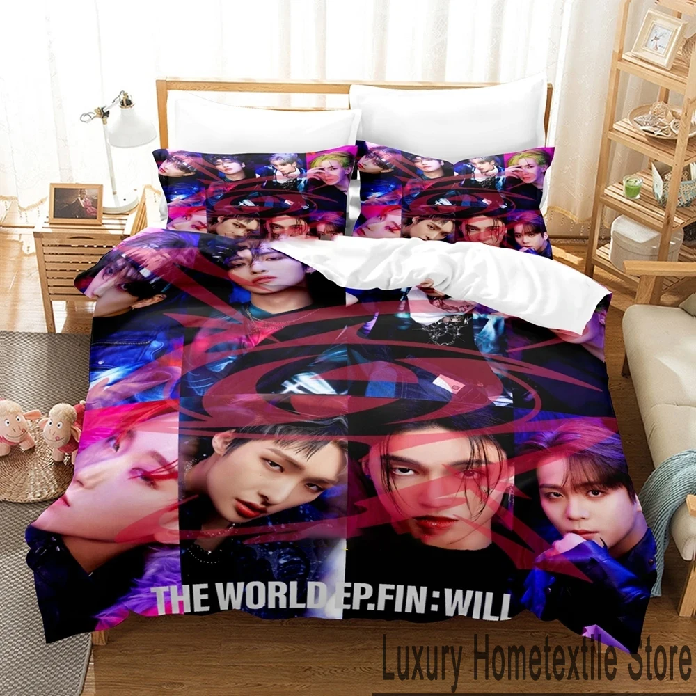 The World Ep.fin Will ATEEZ Bedding Set Duvet Cover Bed Set Quilt Cover Pillowcase Comforter king Queen Size Boys Adult Bedding